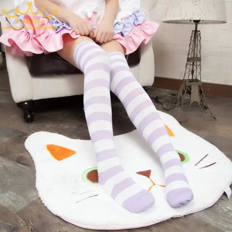 Thigh High Lolita Style Socks with Quality Elastic Comfort - Cosparty