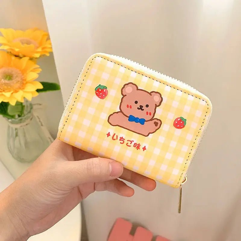 Tiny Plaid Animal Wallet for Kawaii Lovers - Cosparty