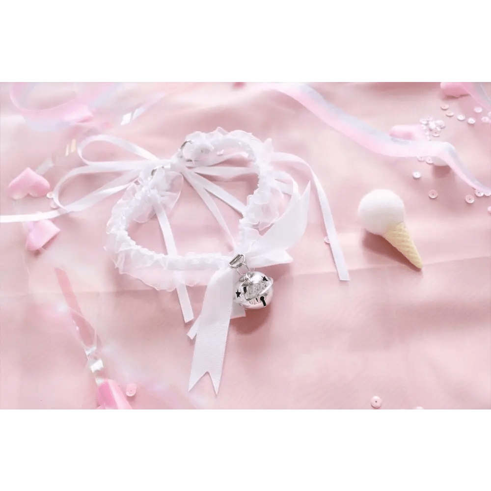 Traditional Kitten Bell Collar with Chiffon Ribbon and Jingly Bell - Cosparty