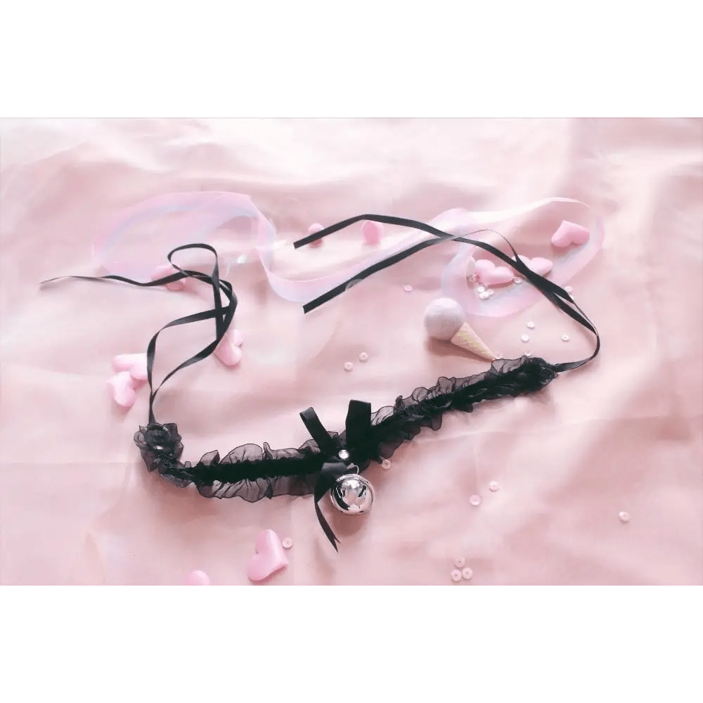 Traditional Kitten Bell Collar with Chiffon Ribbon and Jingly Bell - Cosparty