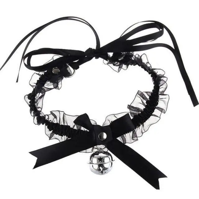 Traditional Kitten Bell Collar with Chiffon Ribbon and Jingly Bell - Cosparty