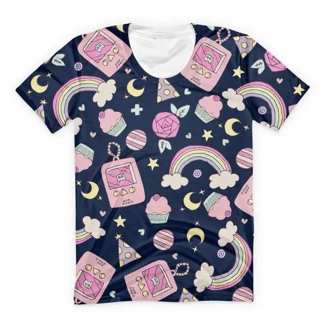 Trendy Gameboy T-Shirt with Cakes & Candy Print in Stock - Cosparty