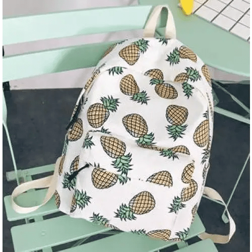 Tropical Pineapple Print Backpack for Kawaii Gear - Cosparty