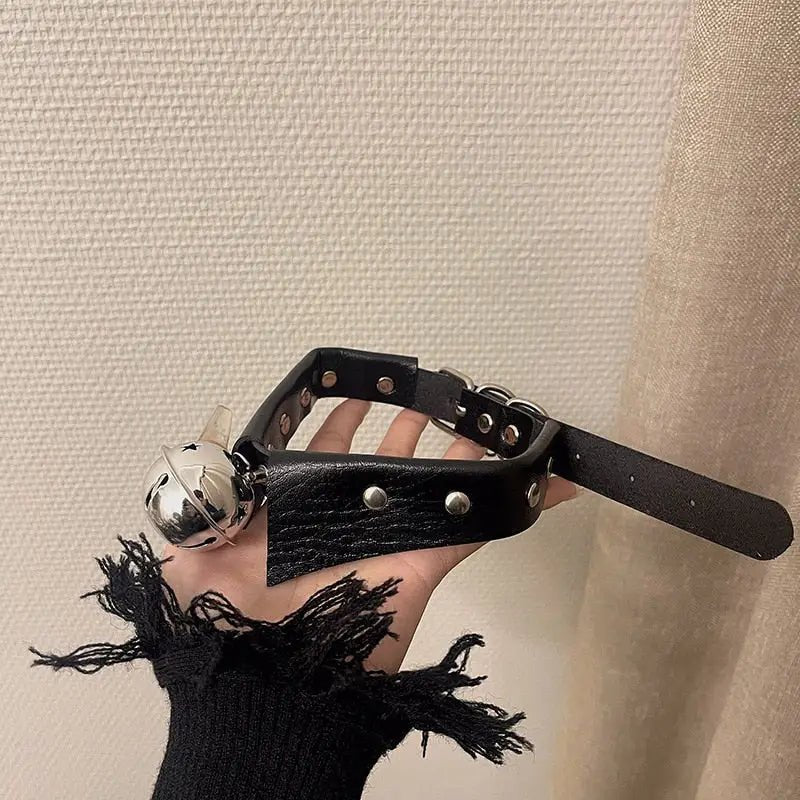 Tuxedo Bell Collar in Vegan Leather for a Playful Look - Cosparty