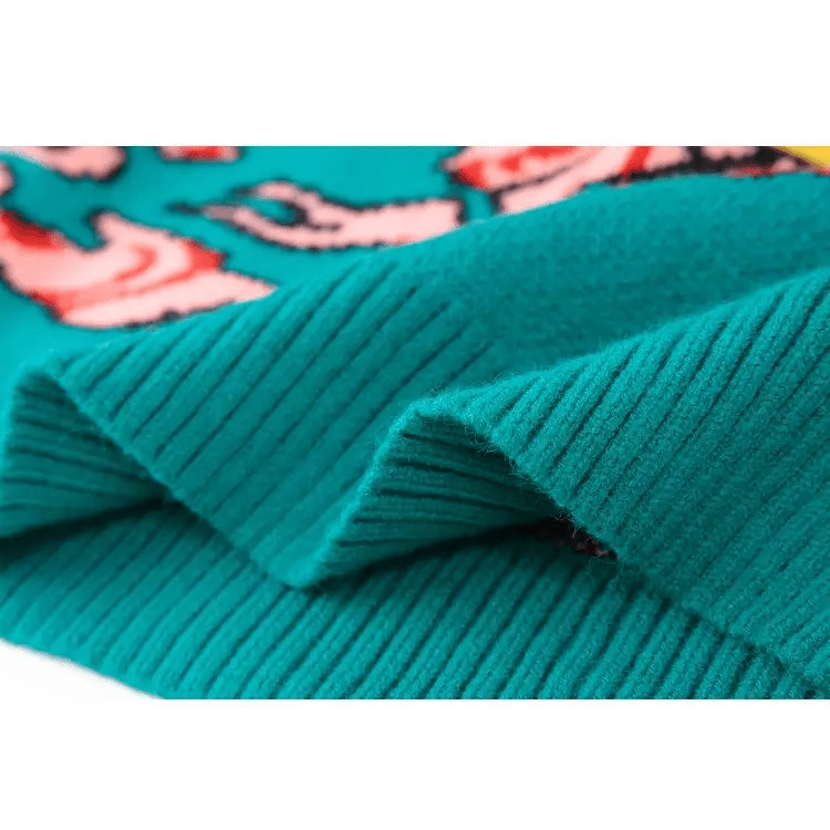 UFO Spaceship Inspired Knitted Crewneck Sweatshirt - Cosparty