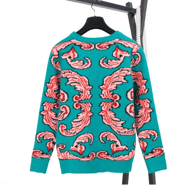 UFO Spaceship Inspired Knitted Crewneck Sweatshirt - Cosparty