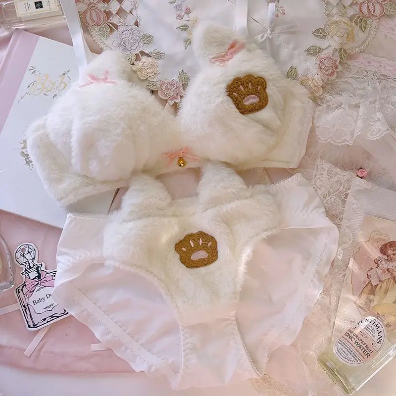 Ultra Plush Teddy Bear Lingerie Set for Bust - Under Bust Comfort - Cosparty
