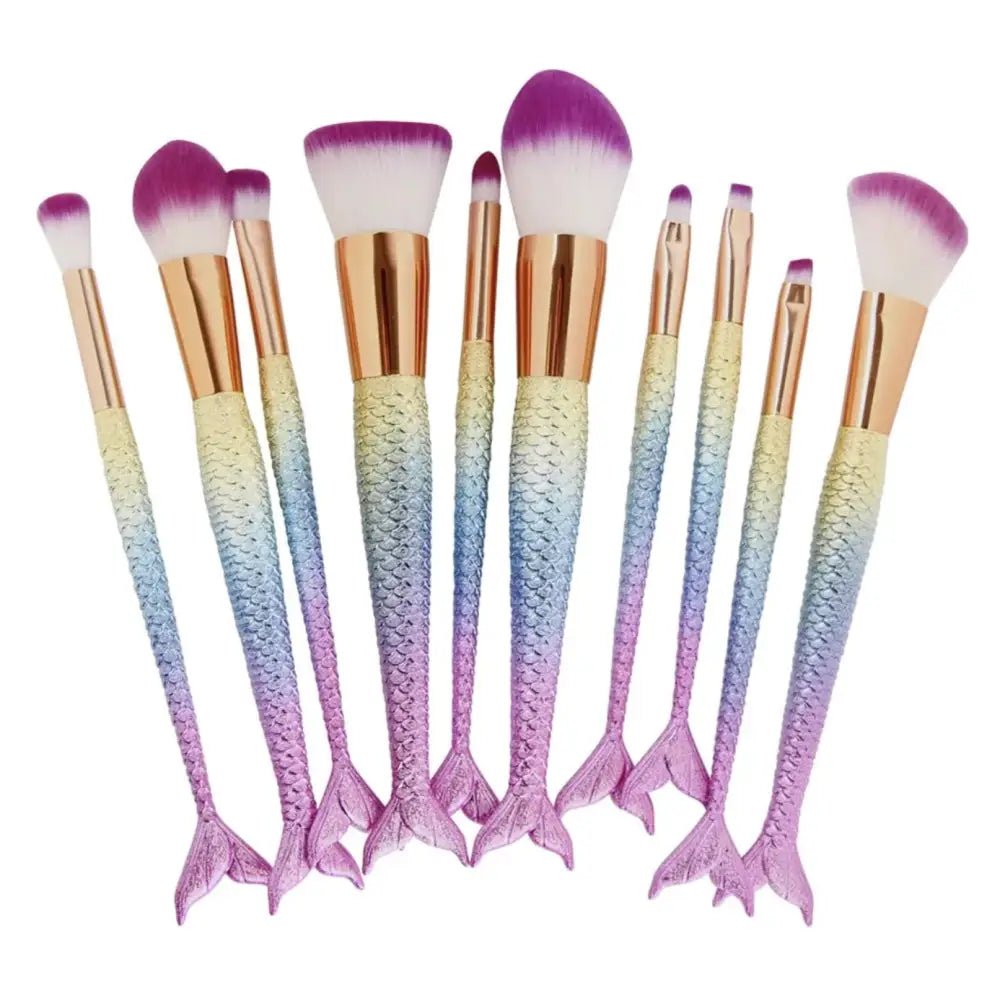 Unicorn Inspired Mermaid Fin Makeup Brushes - Cosparty