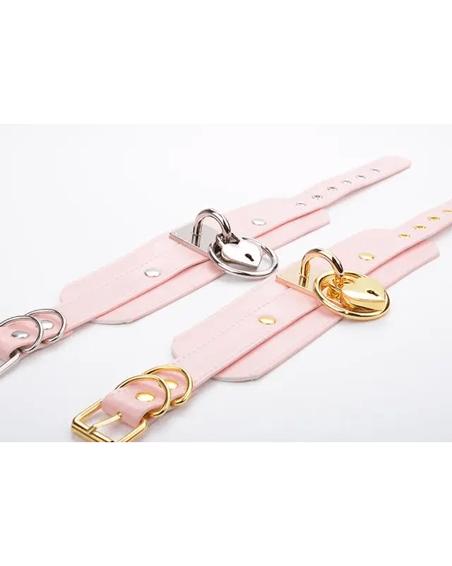 Vegan Leather Heart Locket Choker Necklace in Gold or Silver - Cosparty