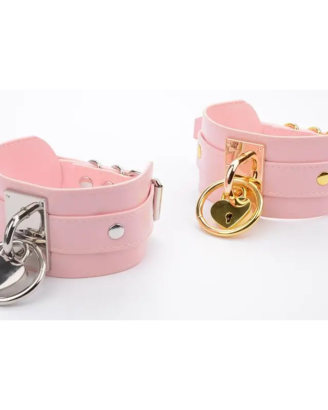 Vegan Leather Heart Locket Choker Necklace in Gold or Silver - choker