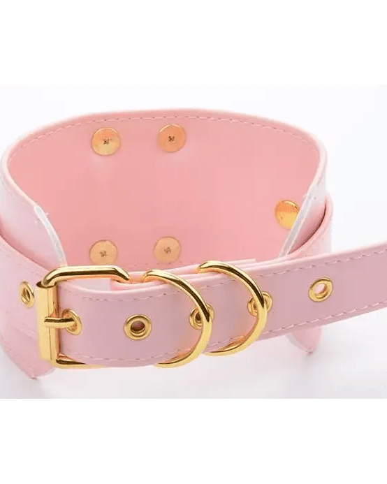 Vegan Leather Heart Locket Choker Necklace in Gold or Silver - Cosparty