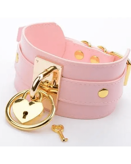 Vegan Leather Heart Locket Choker Necklace in Gold or Silver - Cosparty