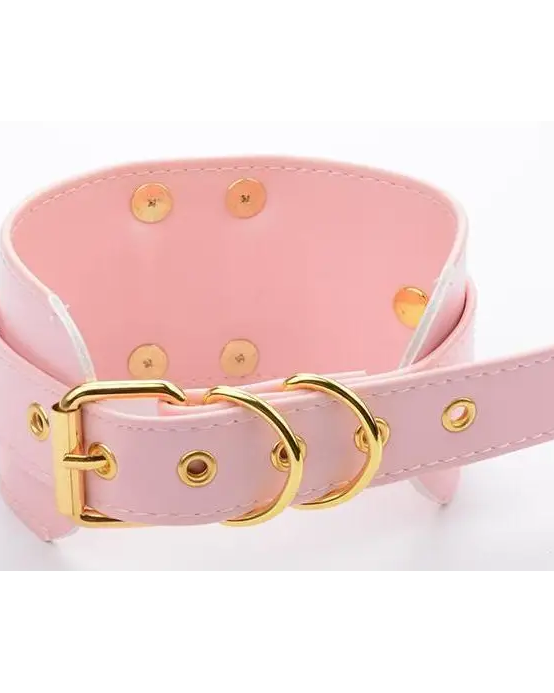 Vegan Leather Heart Locket Choker Necklace in Gold or Silver - choker