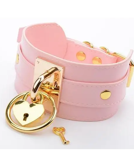 Vegan Leather Heart Locket Choker Necklace in Gold or Silver - choker