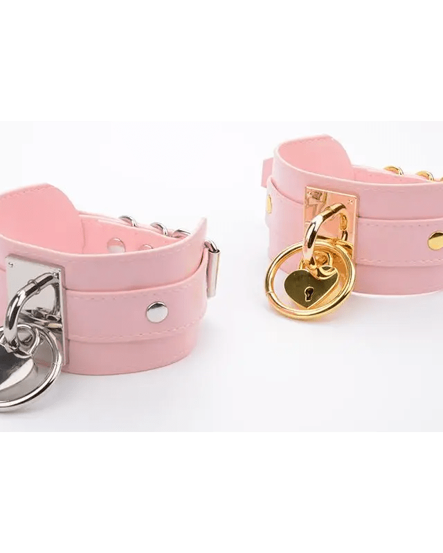 Vegan Leather Heart Locket Choker Necklace in Gold or Silver - Cosparty