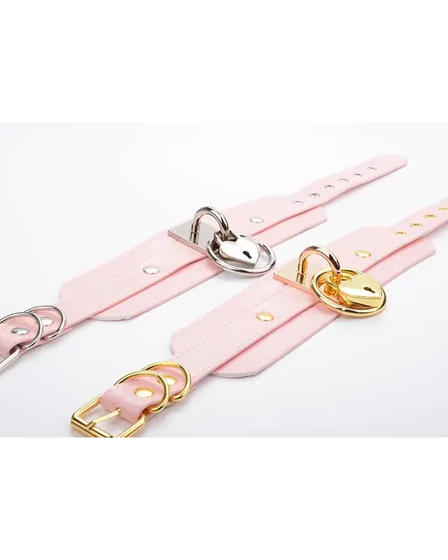 Vegan Leather Heart Locket Choker Necklace in Gold or Silver - choker