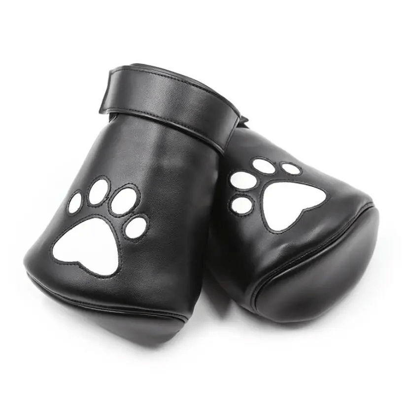 Vegan Leather Puppy Paw Mittens in Red or White - Cosparty