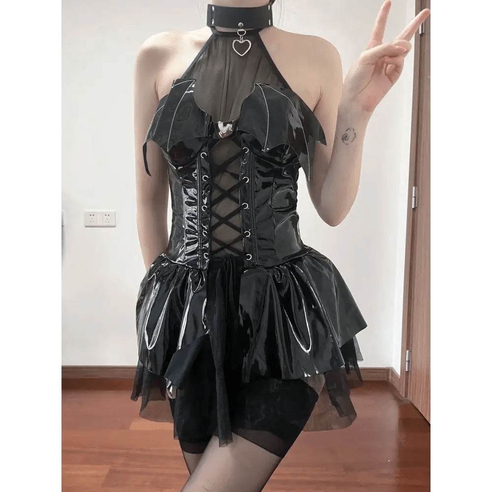 Vegan Leather Succubus Maid Cosplay Costume - Cosparty