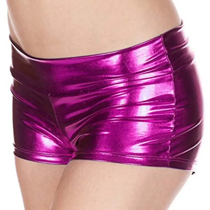 Vegan PU Leather Dance Shorts with a Sheen - Cosparty