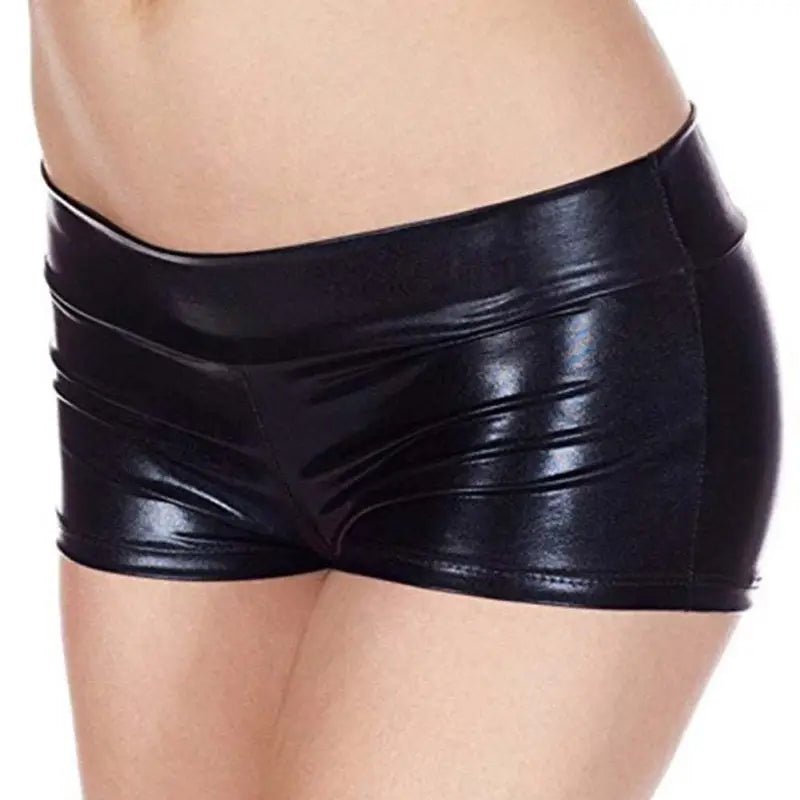 Vegan PU Leather Dance Shorts with a Sheen - Cosparty
