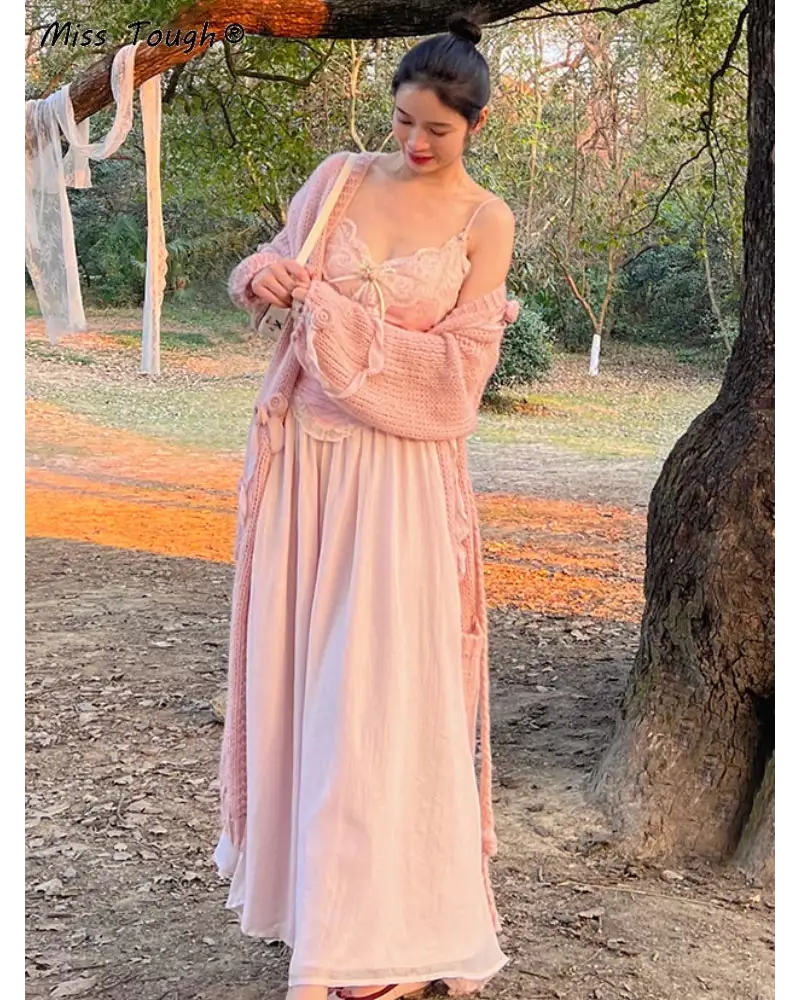 Velvet Baby Pink Tank Top with Lace and Rosebud Details - shirt