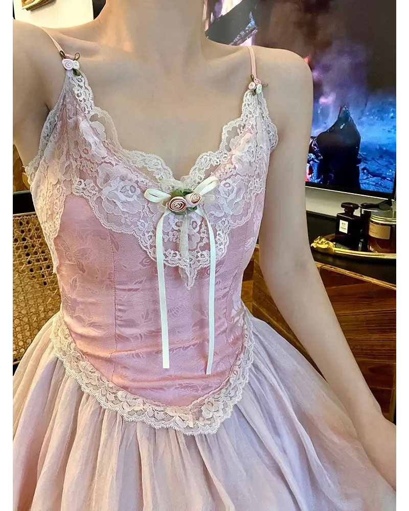 Velvet Fairycore Tank - L - coquette, cropped tank, dollette, fairycore, french nymphette