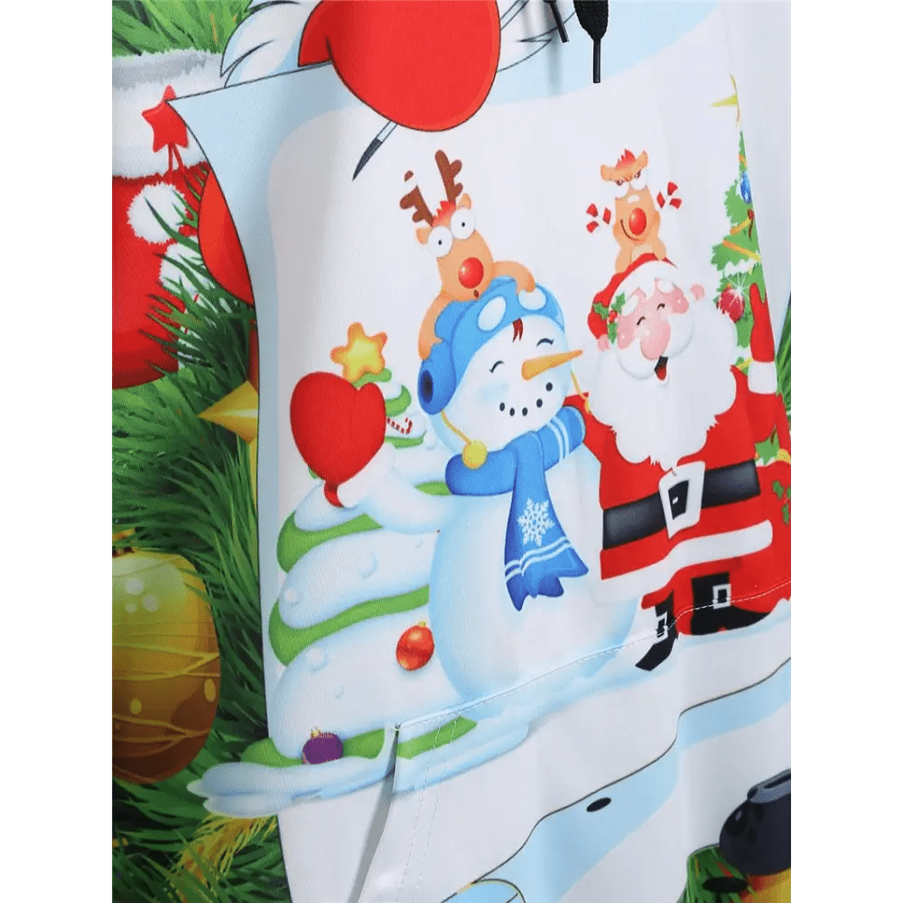 Vibrant Christmas Santa Claus Hooded Sweater for Holiday Comfort - Cosparty