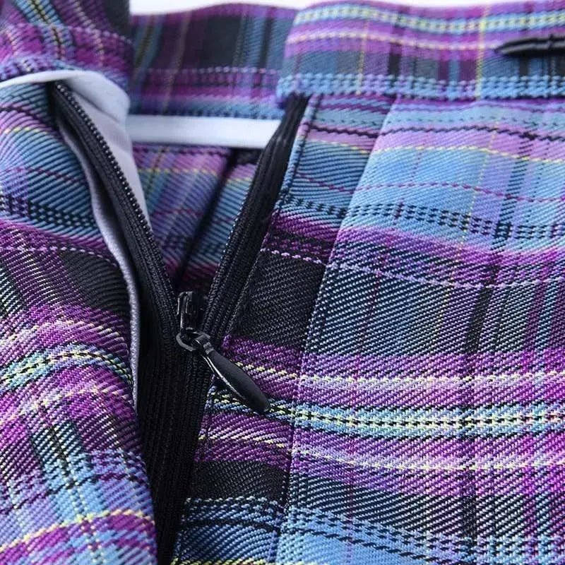 Vibrant Plaid School Girl Skirt Available in Plus Sizes up to 2XL - Cosparty