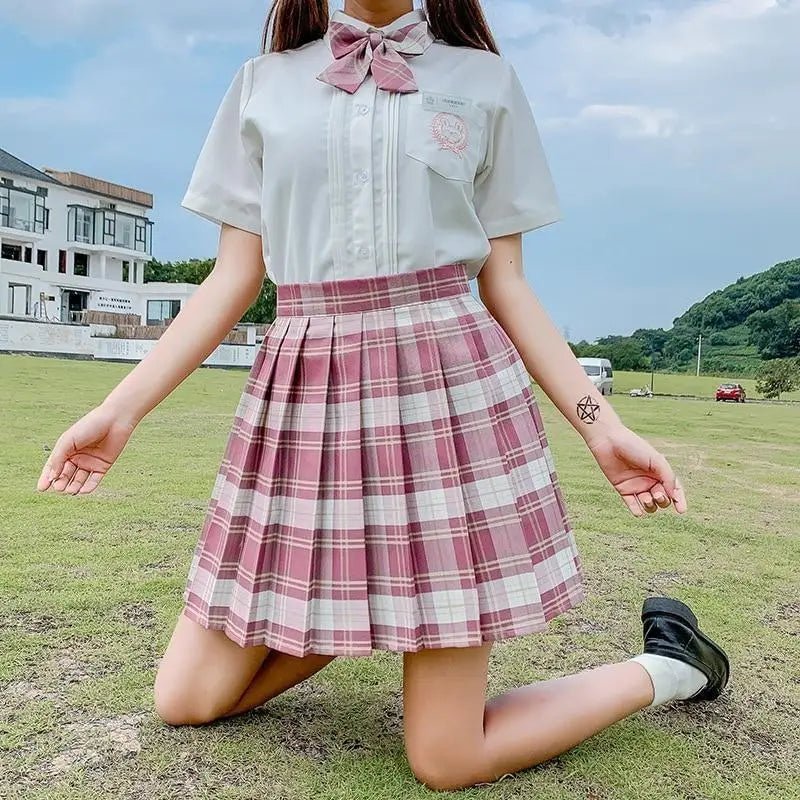 Vibrant Plaid School Girl Skirt Available in Plus Sizes up to 2XL - Cosparty