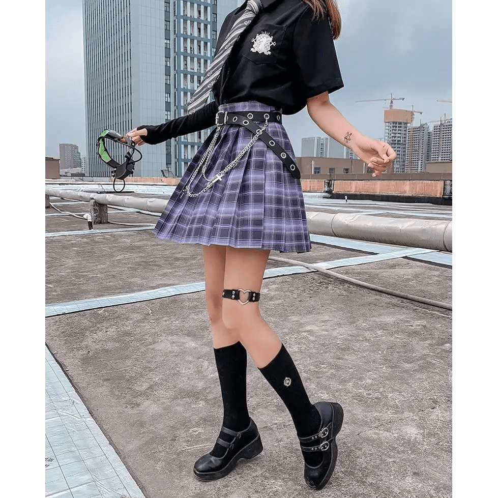 Vibrant Plaid School Girl Skirt Available in Plus Sizes up to 2XL - Cosparty