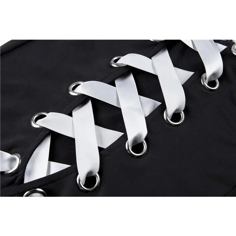 Victorian Era Inspired Cute Snap Crotch Corset Back Bodysuit - Cosparty