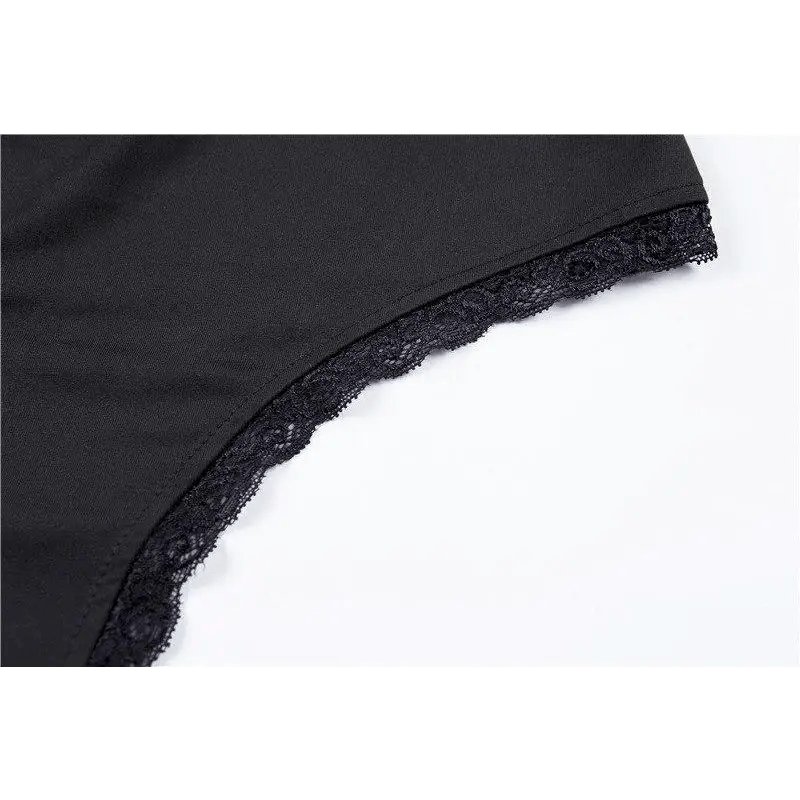 Victorian Era Inspired Cute Snap Crotch Corset Back Bodysuit - Cosparty