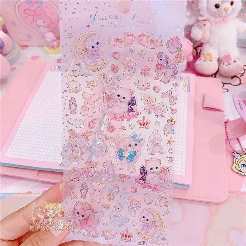 Vintage Inspired Kitten Stickers for Creative Decor - Cosparty