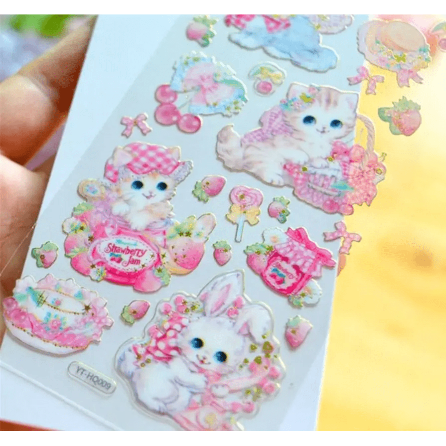 Vintage Inspired Kitten Stickers for Creative Decor - Cosparty