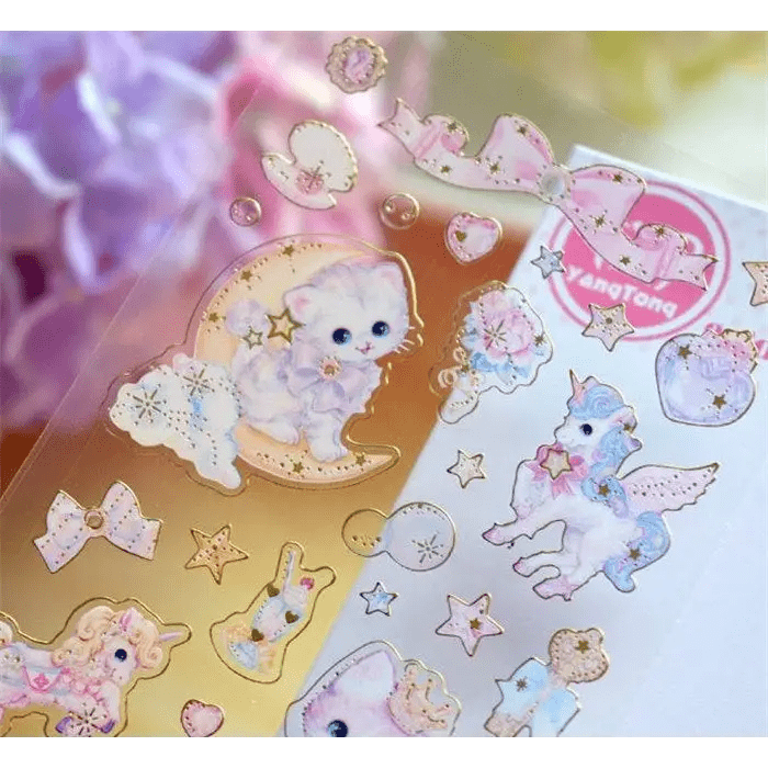 Vintage Inspired Kitten Stickers for Creative Decor - Cosparty