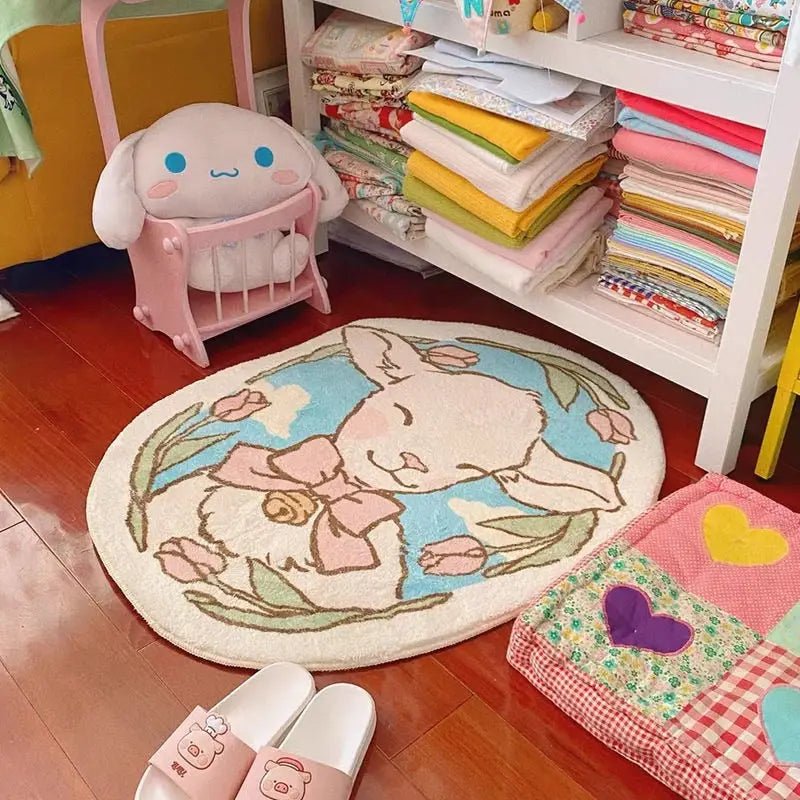 Vintage Lamb Floor Mat for Kawaii Bedrooms and Aesthetic Spaces - Cosparty