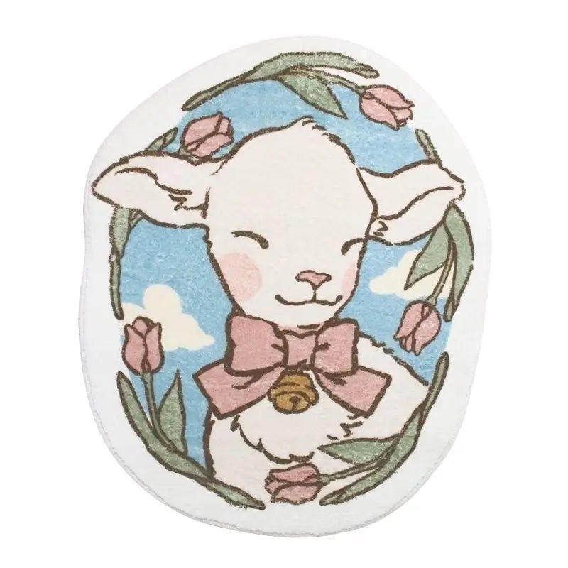 Vintage Lamb Floor Mat for Kawaii Bedrooms and Aesthetic Spaces - Cosparty