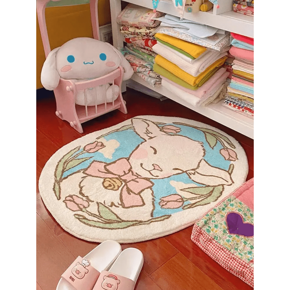 Vintage Lamb Floor Mat for Kawaii Bedrooms and Aesthetic Spaces - Cosparty