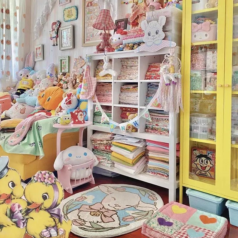 Vintage Lamb Floor Mat for Kawaii Bedrooms and Aesthetic Spaces - Cosparty