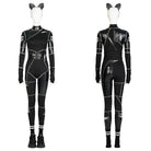 Wednesday Season 1 Leather Cat Jumpsuit Cosplay Costume - Cosparty