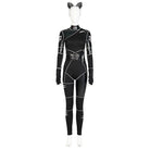 Wednesday Season 1 Leather Cat Jumpsuit Cosplay Costume - Cosparty
