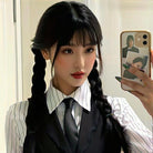 Wednesday The Addams Family braided Cosplay Wig - Cosparty