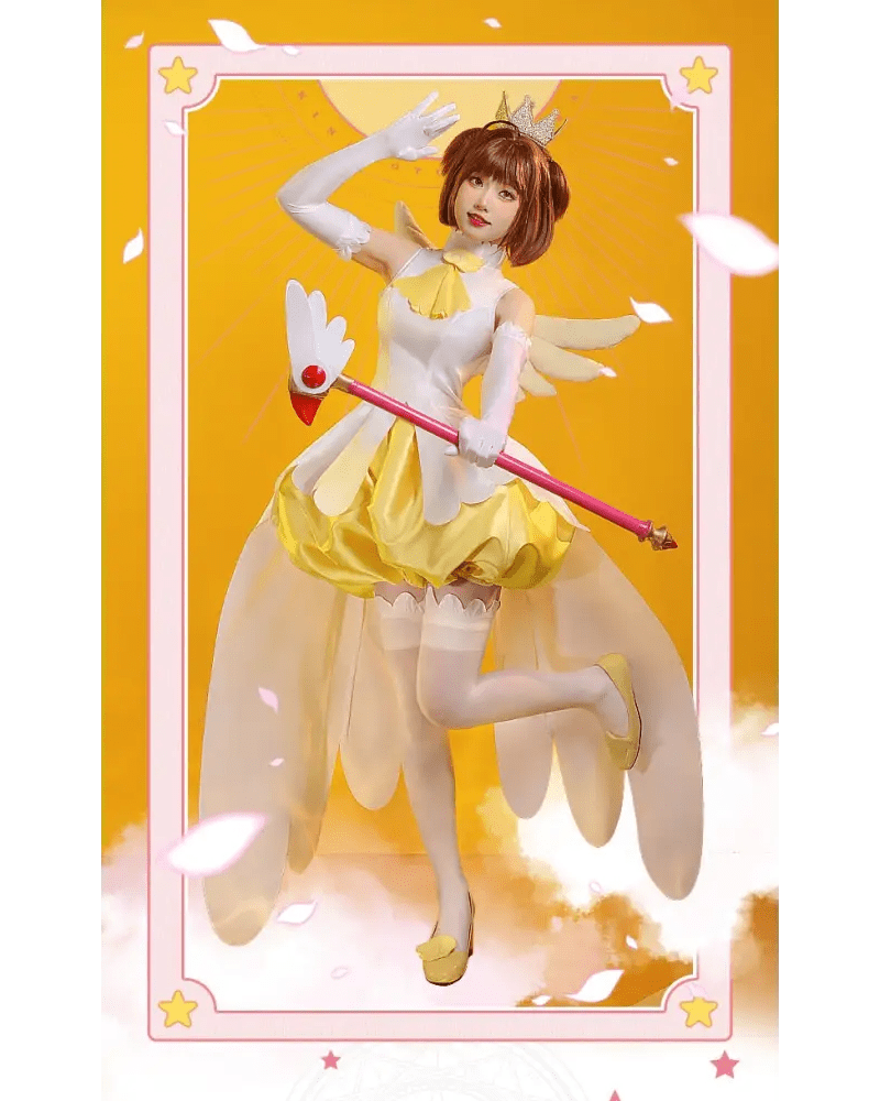Yellow Card Captor Sakura Cosplay Costume in Premium Quality Materials - Cosparty