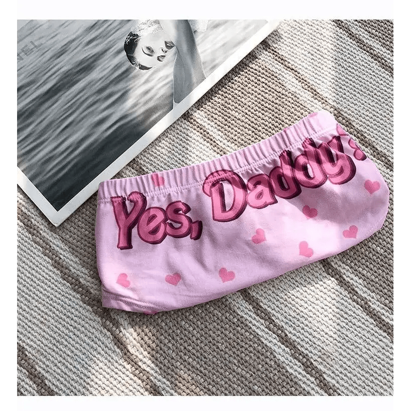 Yes Daddy Pastel Pink Polkadot Heart Panties - Cosparty