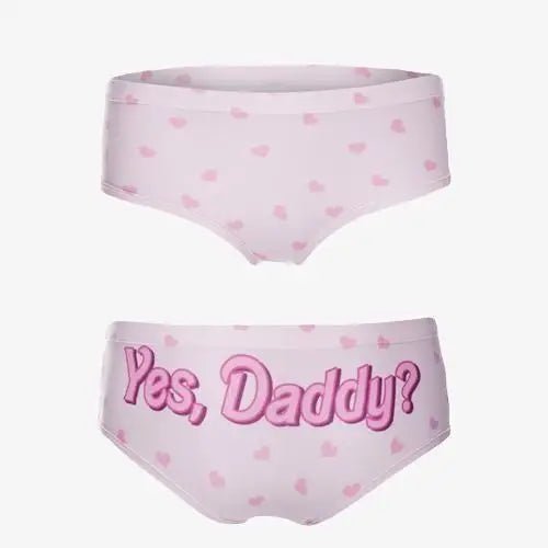 Yes Daddy Pastel Pink Polkadot Heart Panties - Cosparty