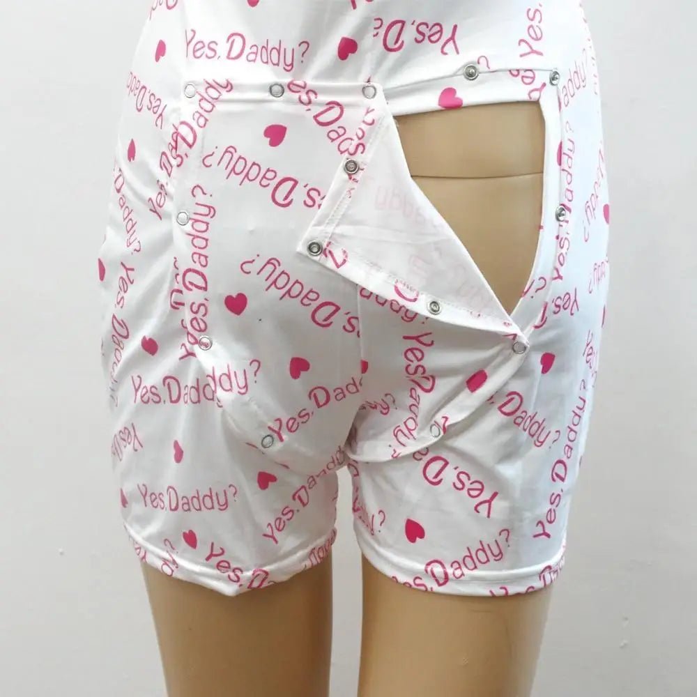 Yes Daddy Tank Top Bum - Flap Romper in Black or White - Cosparty