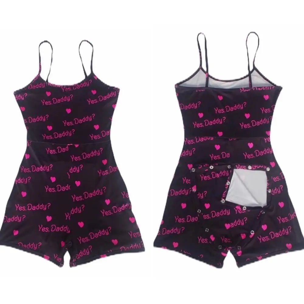 Yes Daddy Tank Top Bum - Flap Romper in Black or White - Cosparty