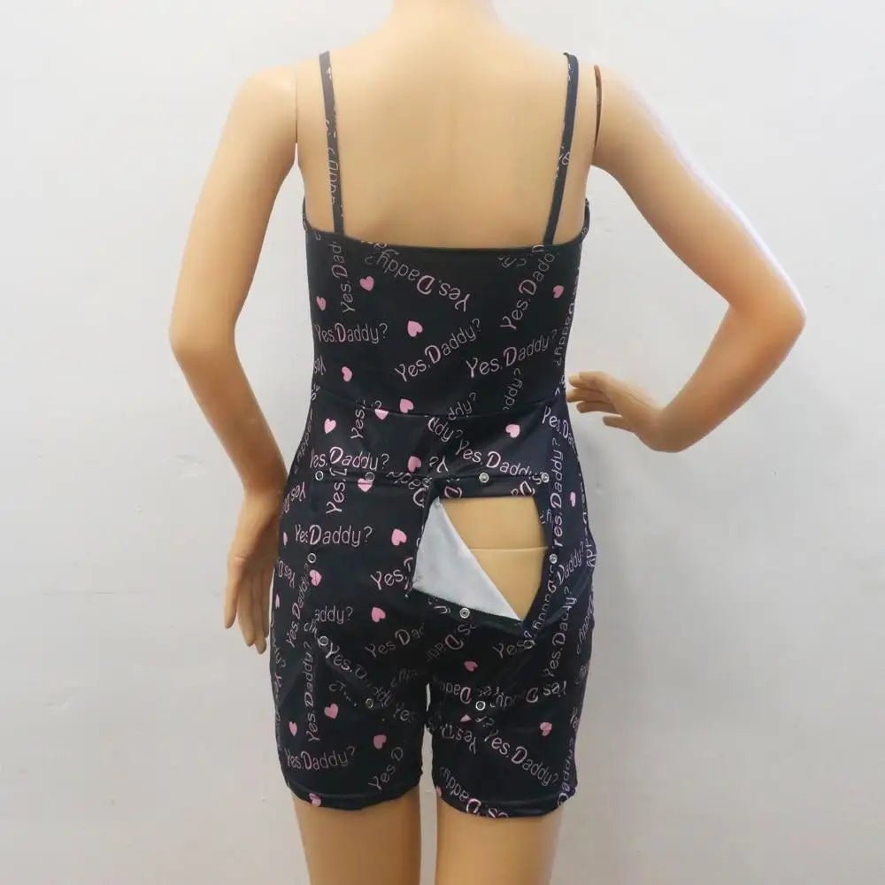 Yes Daddy Tank Top Bum - Flap Romper in Black or White - Cosparty