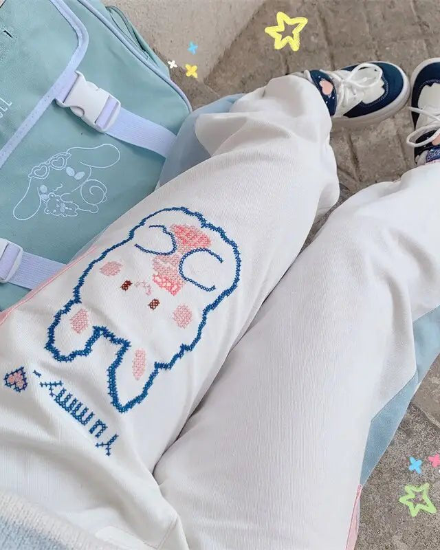 Yummy Bunny Cargo Joggers in Playful Pastel Colors - Cosparty