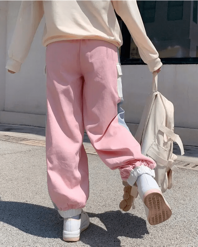 Yummy Bunny Cargo Joggers in Playful Pastel Colors - Cosparty